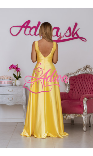 Dlhé spoločenské šaty žlté SUZANNE