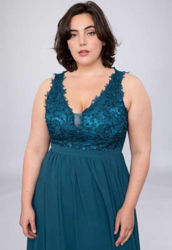 PETROLEJOVÉ SPOLOČENSKÉ ŠATY PRE MOLEETKY LAETITIA