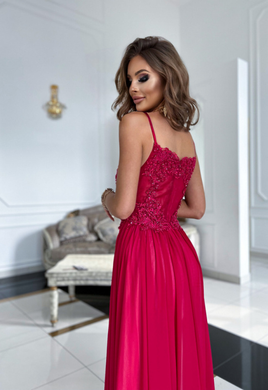 MALINOVO ČERVENÉ SPOLOČENSKÉ ŠATY LUKRECIA