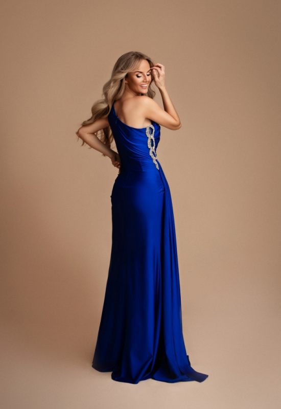 MODRÉ PRILIEHAVÉ SPOLOČENSKÉ ŠATY GABRIELLE