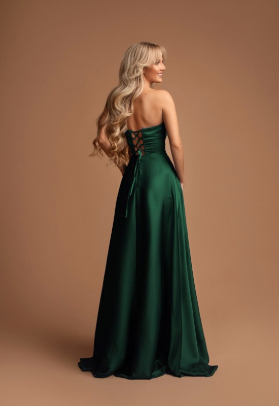 ZELENÉ SATÉNOVÉ SPOLOČENSKÉ ŠATY ELISABETH