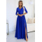 MODRÉ DLHÉ SPOLOČENSKÉ ŠATY AMBER II 