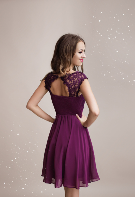 BAKLAŽÁMOVÉ KRÁTKE SPOLOČENSKÉ ŠATY SAVINA 