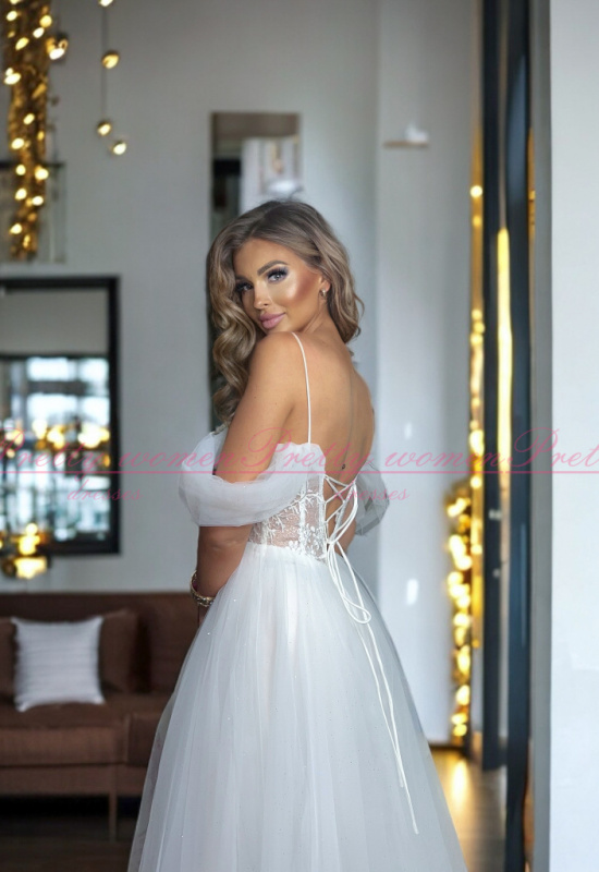 BIELE TYLOVÉ SPOLOČENSKÉ ŠATY LYANNA 