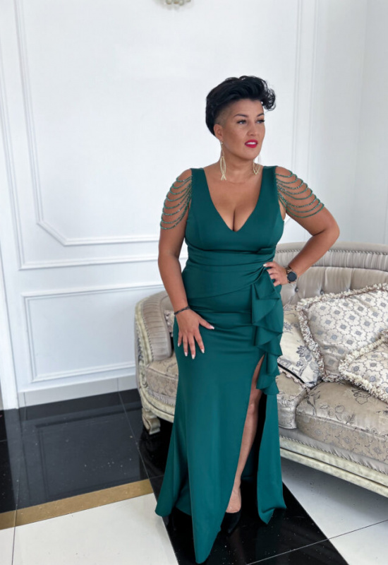 ZELENÉ DLHÉ SPOLOČENSKÉ ŠATY MONIA BIS 