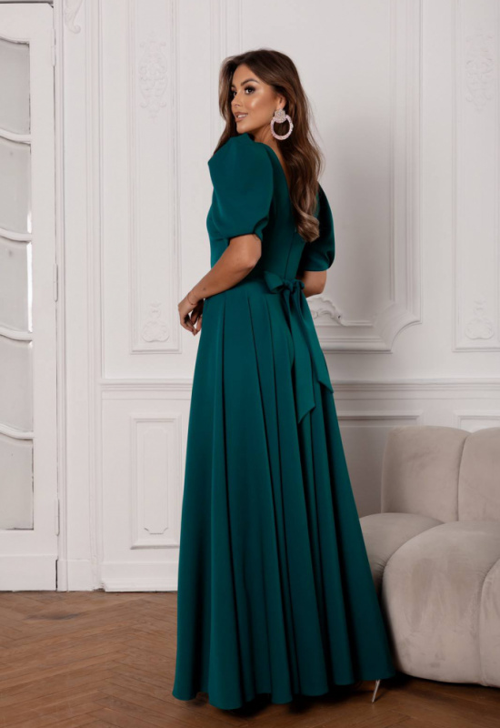 ZELENÉ SPOLOČENSKÉ ŠATY S BALONOVÝMI RUKÁVMI SHEILLA 
