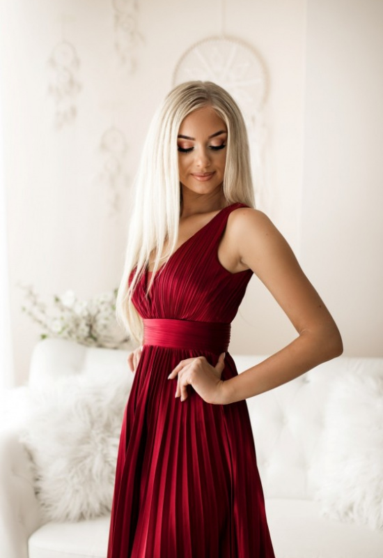 LESKLÉ BORDOVÉ SPOLOČENSKÉ ŠATY SELENE