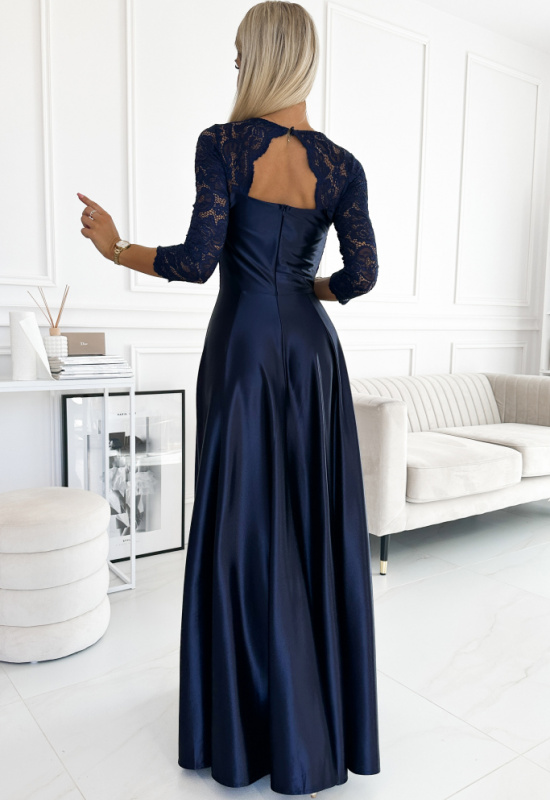 TMAVOMODRÉ DLHÉ SPOLOČENSKÉ ŠATY AMBER II 