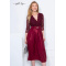 BORDOVÉ ELEGANTNÉ MIDI ŠATY S ČIPKOVÝM VRCHOM RICADONNA