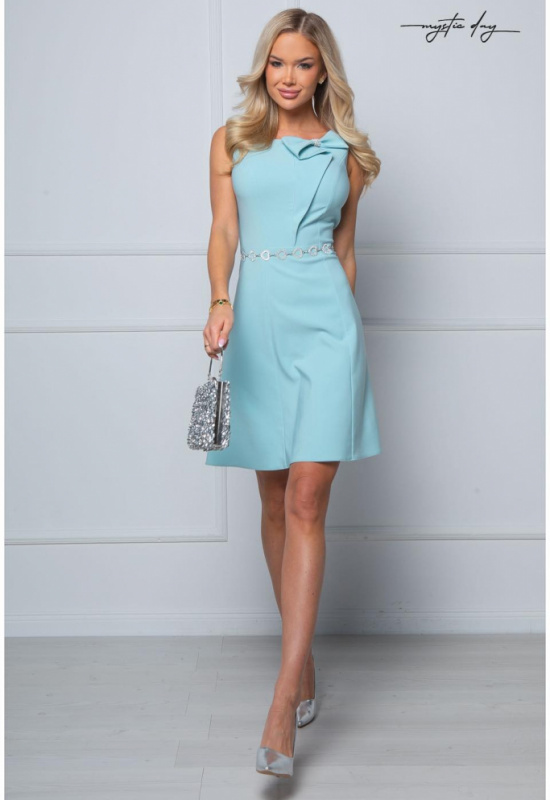 MENTOLOVE ELEGANTNÉ ŠATY S MAŠLOVÝM DETAILOM FRANCISKA