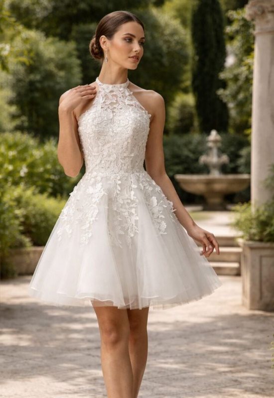 KRÁTKE BIELE TYLOVÉ ŠATY LOLITA