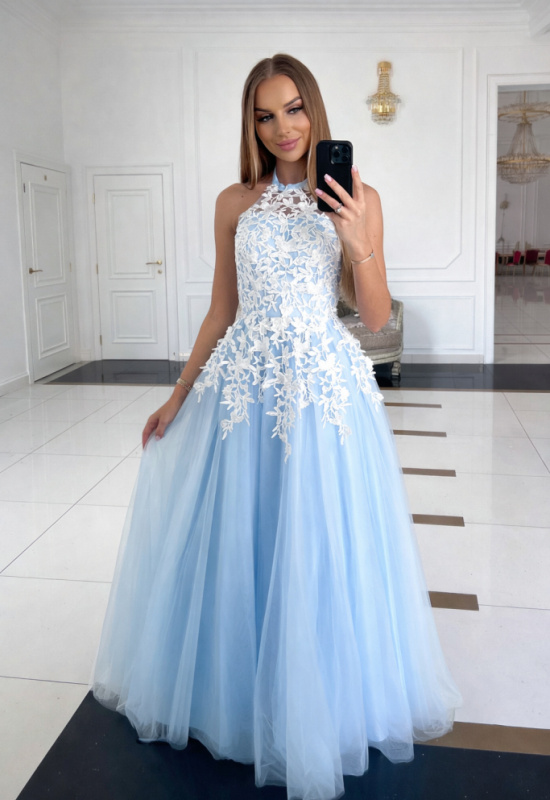 SVETLOMODRÉ SPOLOČENSKÉ ŠATY LOLITA 