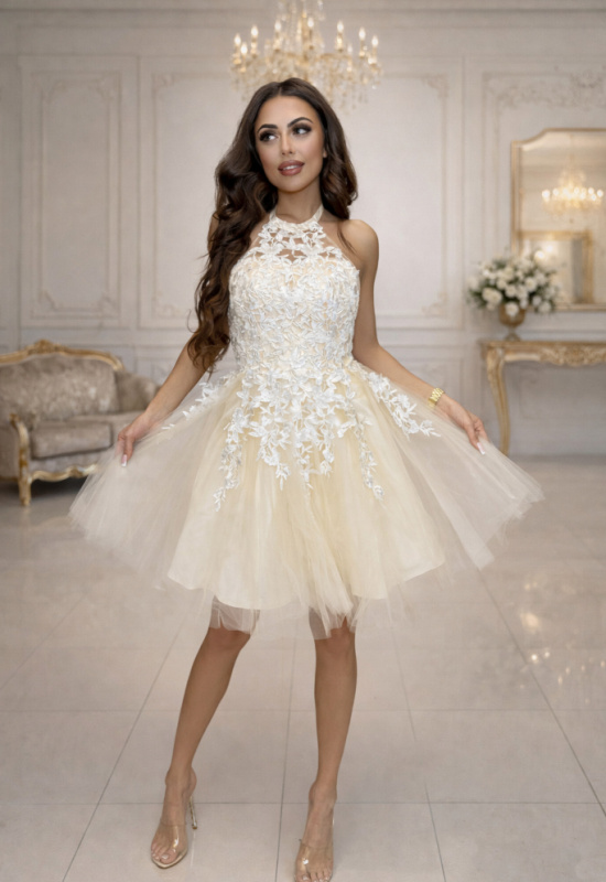  KRÁTKE MASLOVÉ TYLOVÉ ŠATY LOLITA 