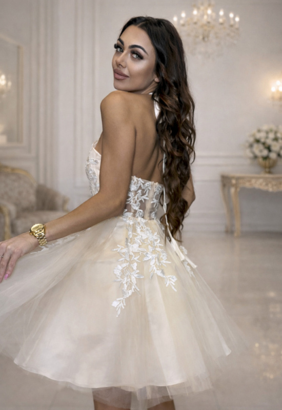  KRÁTKE MASLOVÉ TYLOVÉ ŠATY LOLITA 