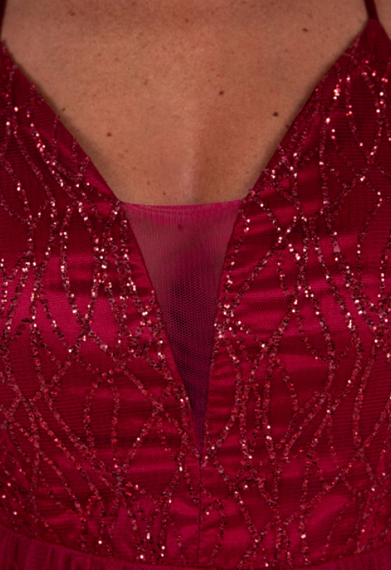 BORDOVÉ TYLOVÉ SPOLOČENSKÉ ŠATY JORANE