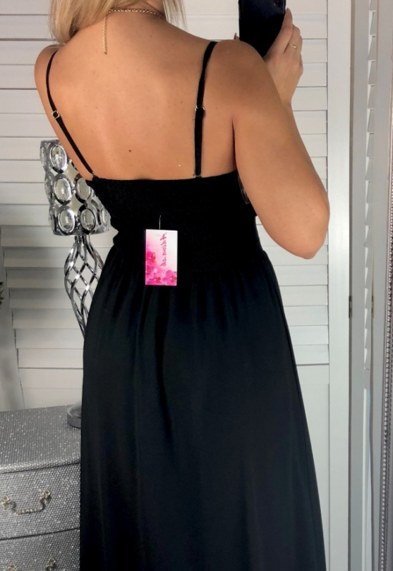 ČIERNE SPOLOČENSKÉ ŠATY S ROZPARKOM TINA