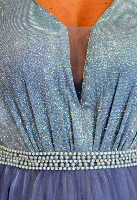 KRÁTKE MODROFIALOVÉ TYLOVÉ ŠATY ELLEN