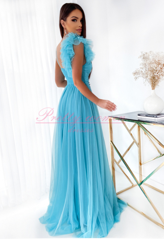 TYRKYSOVÉ TYLOVÉ SPOLOČENSKÉ ŠATY MILAGROS