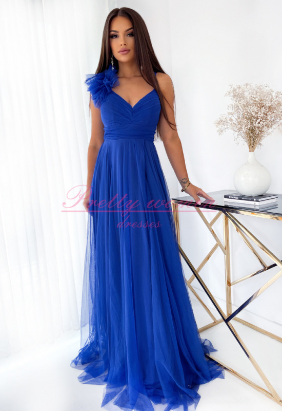 MODRÉ TYLOVÉ SPOLOČENSKÉ ŠATY MILAGROS