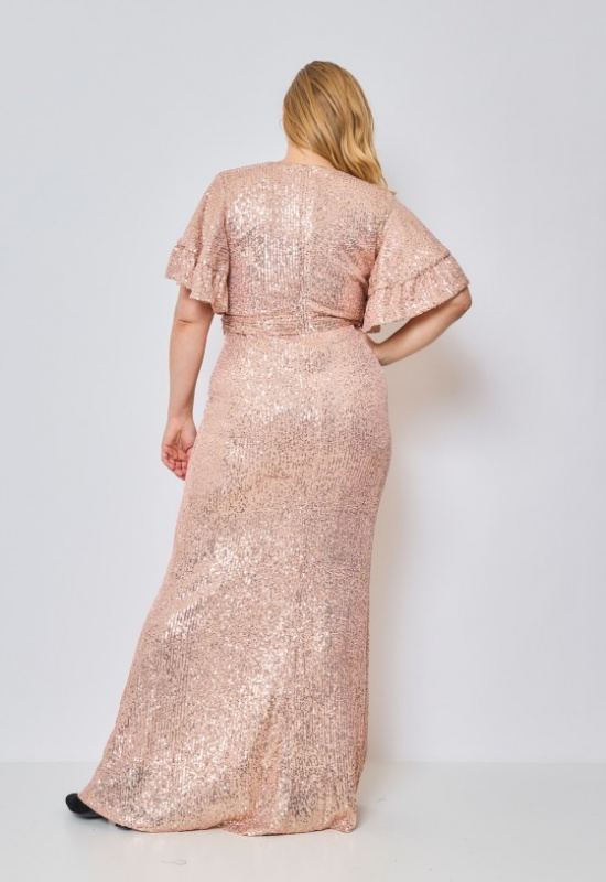 ZLATÉ FLITROVANÉ SPOLOČENSKÉ ŠATY PRE MOLETKY ADRIENNE