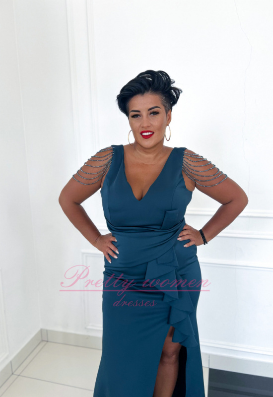 PETROLEJOVÉ SPOLOČENSKÉ ŠATY MONIA BIS